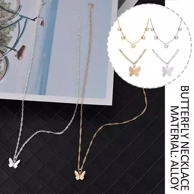 Gemstone Butterfly Pendant Necklace For Women - Choker Jewelry> Chain Y1W1 • $1.91